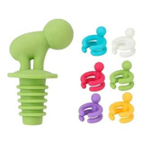 Marcador De Silicone Para Taca De Vinho + 1 Tampa De Garrafa