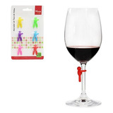 Marcador De Silicone Taca Vinho 6 Pecas 3cm Copos Colorido