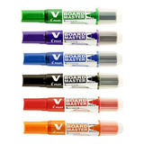 Marcador Quadro Branco Kit 6 Cores Vboardmaster Pilot