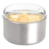 Margarineira Mantegueira Aço Inox Redonda Com Tampa 350g
