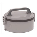 Marmita Térmica Alça 1,5l C/ 3 Divisórias Cinza Microondas 