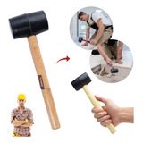 Martelo De Borracha Preto Marreta Martelinho Para Piso 40mm