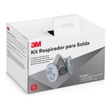 Máscara 3m Respirador 6200 Kit Solda Com 2 Filtros Pff2 2078