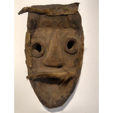 Máscara Africana Antiga Em Madeira De Lei