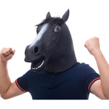 Máscara Cabeça De Cavalo Cor Preta Látex Realista Mask Horse