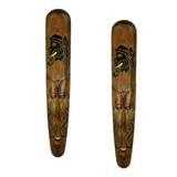 Máscara Carranca Ganesha Decoração Parede Bali 2pcs - 100cm