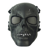 Mascara Caveira Airsoft Paintball Terror Cosplay Black Skull