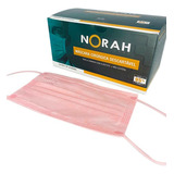 Máscara Cirúrgica Descartável Rosa 50un - Norah Care