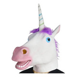 Máscara De Cabeça De Cavalo Unicórnio Máscara Branca De Hall