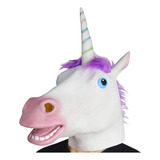Máscara De Cavalo Unicórnio Látex Cosplay Halloween Festa
