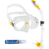 Máscara De Mergulho Cressi Marea + Dry + Anti Fog Sea Gold Cor Transparente/amarelo