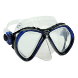 Máscara De Mergulho Fun Dive - Silicone E Vidros Temperados Cor Transp / Azul