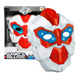 Máscara De Robô Space Weapon Brinquedo Infantil Com Som Luz Cor Branco