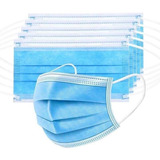 Máscara Descartável De Proteção Facial Tripla Cx C/ 50 Pçs Cor Azul-celeste
