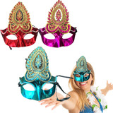 Máscara Facial De Carnaval Veneziana Festa Bloquinho Desfile