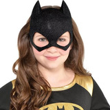 Máscara Festa Preto Batgirl Batman Glitter Infantil Adulto