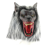 Máscara Lobo Mau Fera Com Pelo Látex Fantasia Halloween