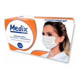 Mascara Medix Cor Preto C/ 50 Tripla Camada E Clip Nasal 