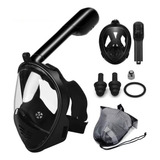 Máscara Mergulho Snorkel C/ Suporte P/ Câmera Preta