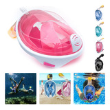 Máscara Mergulho Snorkel Facial Comp Suporta Câmera Gopro