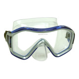 Máscara Óculos Rio Fun Dive - Mergulho, Snorkel, Apneia - Lente Única E Vidros Temperados Cor Transp / Azul