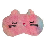 Máscara Para Descanso Com Bolsa Gel Gato Rosa Tie Dye
