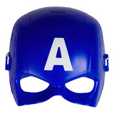 Máscara Plástico Marvel Infantil Vingadores Capitão América Cor Azul