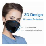 Máscara Preta N95 Proteção Facial Respirador Kn95 C Válvula
