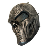 Máscara Protetora Silver Skull Paintball Airsoft Combat Arms