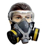 Mascara Respiratória Com 2 Filtros P/ Gases Ácidos + Óculos
