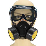 Máscara Respiratória Com 2 Filtros P/ Gases Ácidos + Óculos
