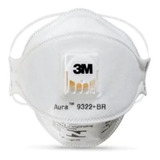 Máscara Respiratória Pff2 N95 Aura 9322 3m Branca Kit 10 Uni