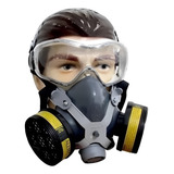 Máscara Respiratória Semi Facial Epi Com 2 Filtros Gases Vapores Pó Fumaça Pintura Com Óculos Protetor