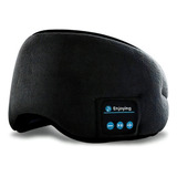 Mscara Tapa Olho C Fone Embutido Bluetooth Confortvel Cor Preto Lisa