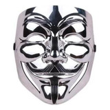 Máscara V De Vingança Metalizada Prata