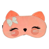 Máscaras De Dormir Descanso Olhos Com Bolsa De Gel Cor Gata Rosa Laço