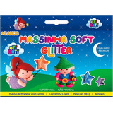 Massa De Modelar Infantil C Glitter 12 Cores Massinha Kids