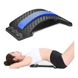 Massageador Costas Stretch Equipamento Lombar Fitness Azul +