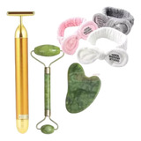 Massageador Facial Pedra Jade Faixa De Cabelo Proteção