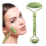 Massageador Facial Pedra Jade Rolo De Massagem Anti Estresse
