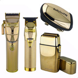 Massageador + Kit Barber Babyliss Pro C/ 3 Máquinas Gold Fx