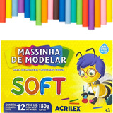 Massinha Massa De Modelar C/ 12 Cores 180g Escolar Promocão 