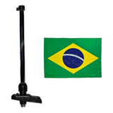 Mastro Porta Bandeira Retrátil Preto +