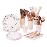 Material De Festa 200pcs Golden Dot Louça Descartável Para B