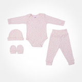 Maternidade Bebe Menina Flores 100% Algodão Conjunto 4 Peças
