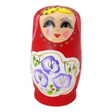 Matrioska Russa Vermelho4 5 Bonecas Uma Dentro Outra Cm 12