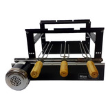 Max Grill 3 Espetos Eletrico Giratória 127v Ou 220v Preta