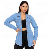 Max Jaqueta Jeans Feminina Destroyed - Blusa Casaco