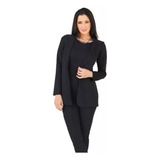 Max Maxi Blazer Feminino Acinturado Sobretudo Longo Neoprene