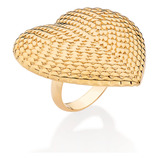 Maxi Anel Coração Supremo Folheado Ouro 18k Rommanel 513421